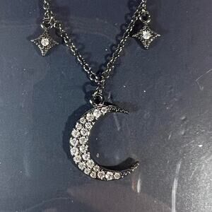Hespera black moon and stars necklace